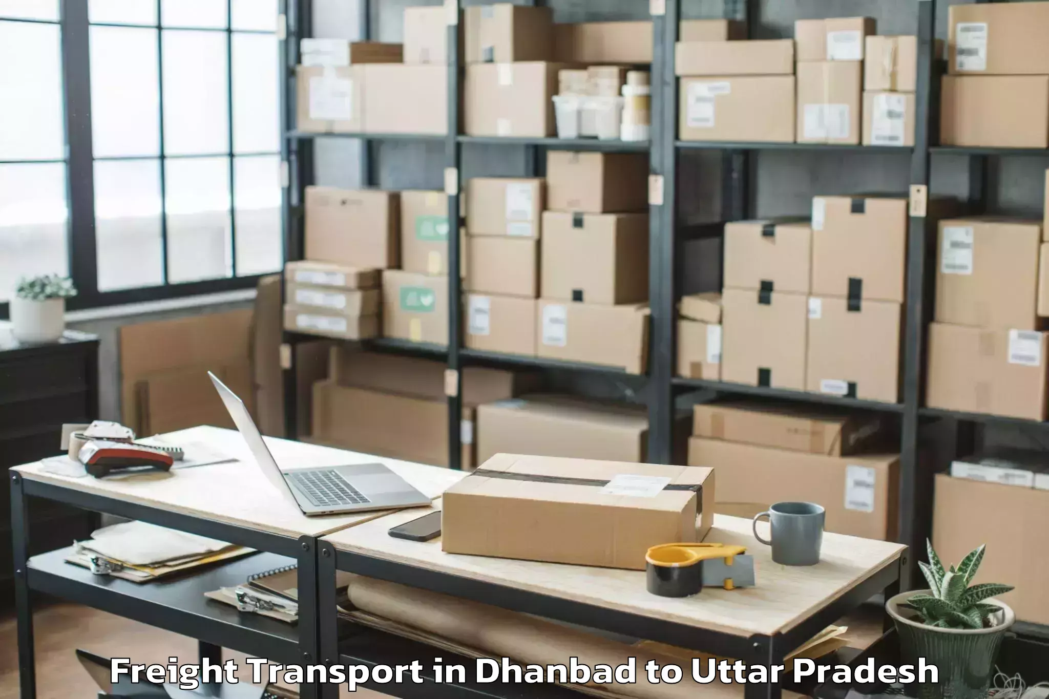 Book Dhanbad to Mehnajpur Freight Transport